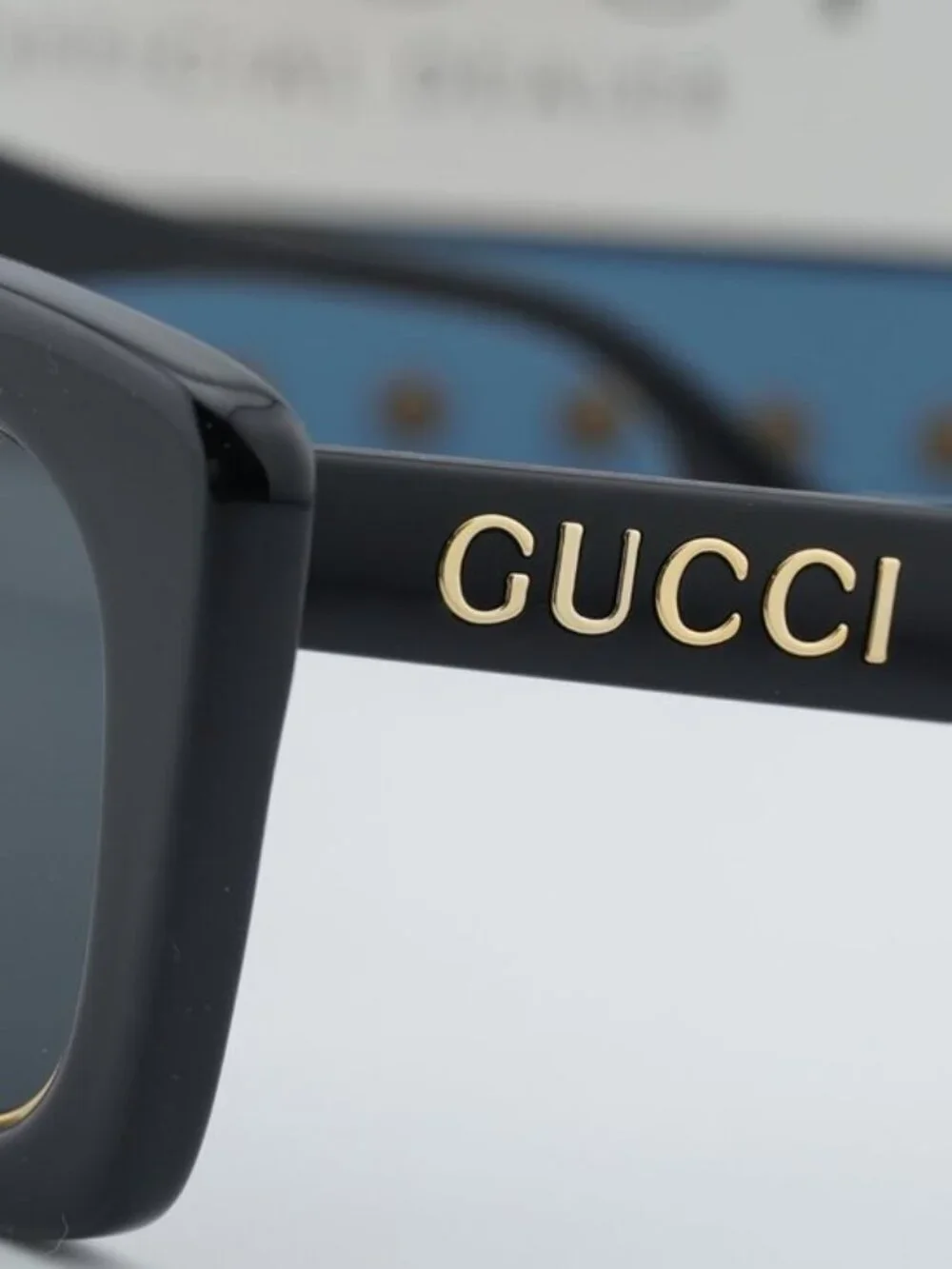 Gucci GG1151S 001 Women Butterfly Sunglasses - Black with Gold / Grey
